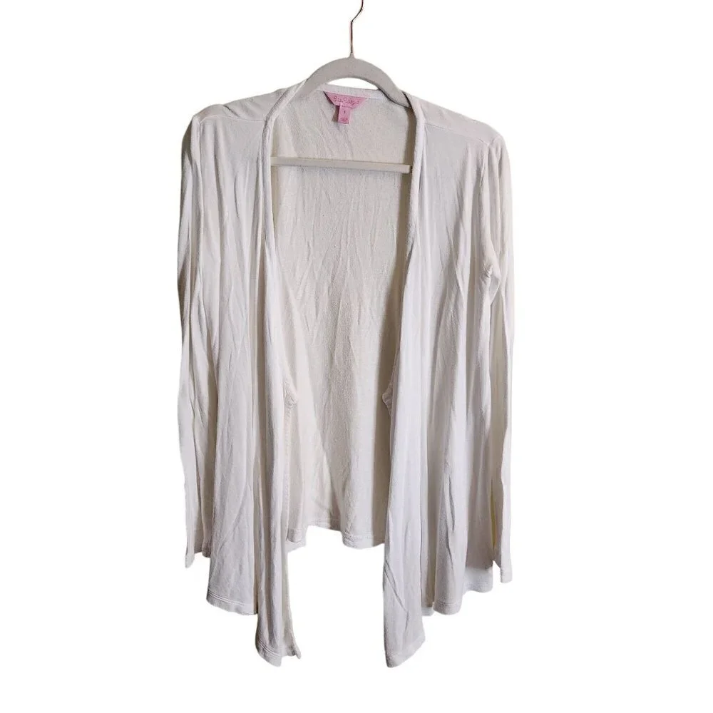 Lilly Pulitzer Wrena Cardigan Sweater White Viscose Size S